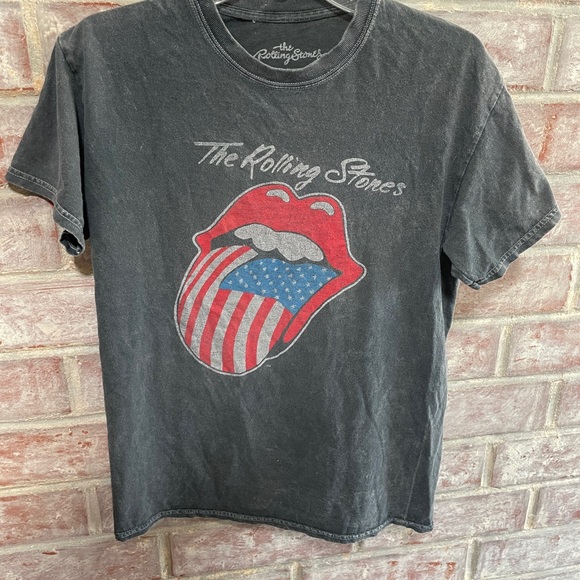 The Rolling Stones T-Shirt Medium Gray Tongue and Lips Logo Graphic Oversized T - Picture 4 of 4